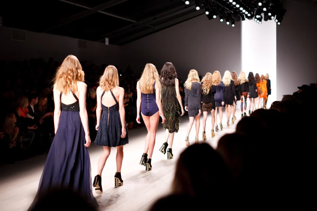Models Walking in Stage of Milan Fashion Week