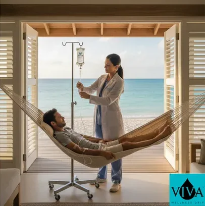 Mobile IV drip therapy Long Island Bahamas beachfront villa service by Viva Wellness Drip