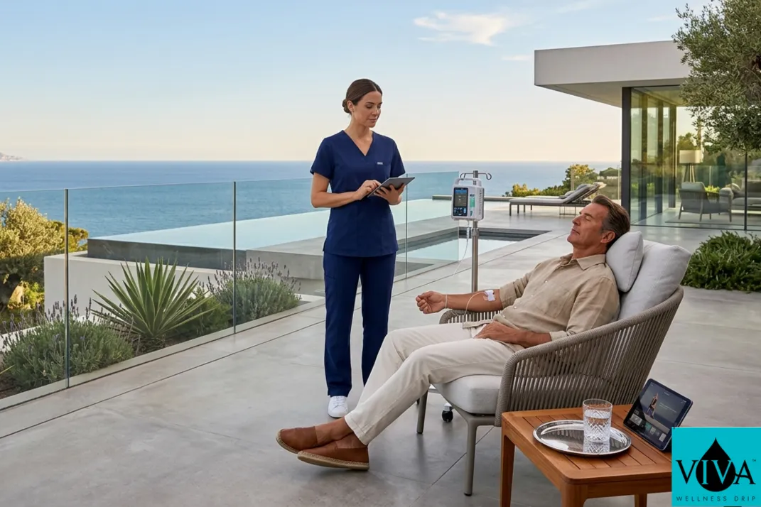 A mobile IV luxury wellness session at a private Marbella estate