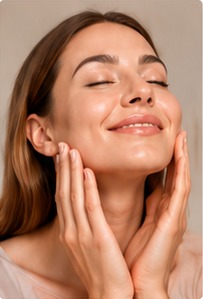Smiling client with radiant skin