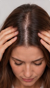 Woman checking her part line